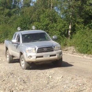 Truck needs a bath after Petersville Rd trip.