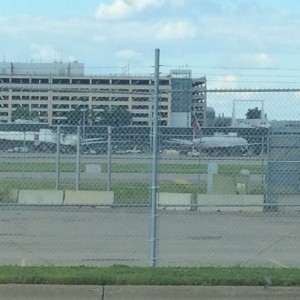 Watching planes land.