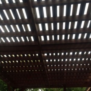 Added more beams to the pergola for extra shade.