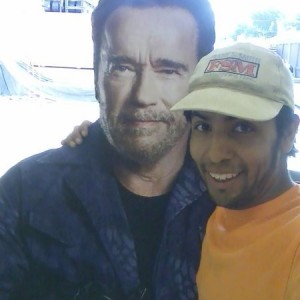 me with arnold during the expendables