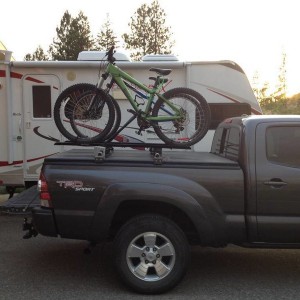 Home made bike rack over tonneau cover