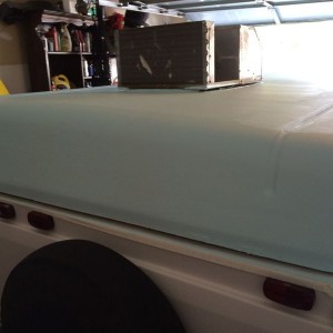 1st day of the rubber top coat. Final coat tomorrow. PS....it's blue u