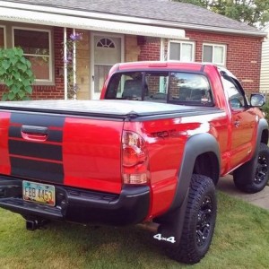 3" lift, barcelona red, duratrac 265/70-16"