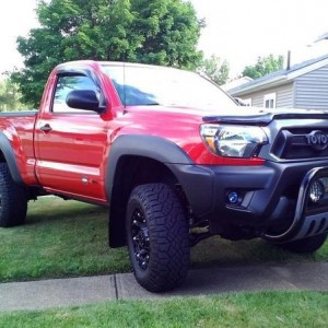 3" lift, barcelona red, duratrac 265/70-16"