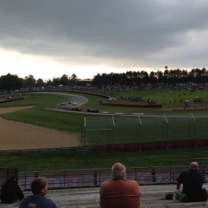 Pirelli world challenge at mid Ohio. It started raining and three cars lost