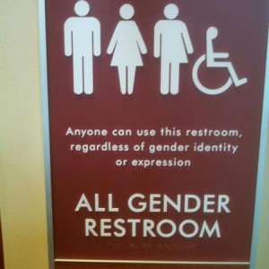 New restroom sign at a college we r working at