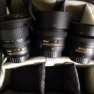 Nikon 10-24, 50/1.8 and 35/1.8 for sale along with the Ruggard R3 bag.