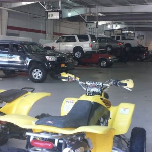 At the dealership for a free, fresh set of headlights