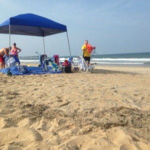 Came out at about 11am and these people had a huge setup already with no on