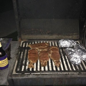 Steaks on the grill