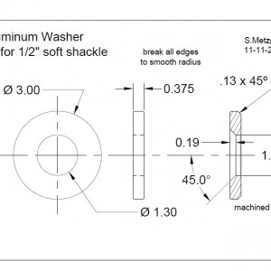 Soft Shackle Washer Drawing