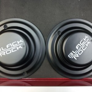 Mall crawler pretties! Black Rock 909 center caps for manual hubs. Before, 