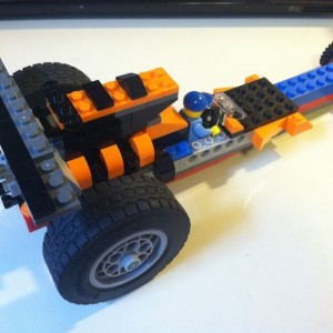 Quickie Lego dragster with my boy.