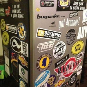 Stickerbombed the beer fridge