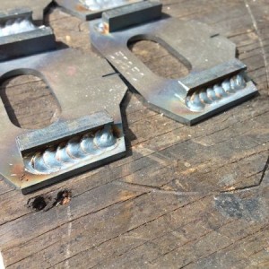 Gussets ready to be installed.