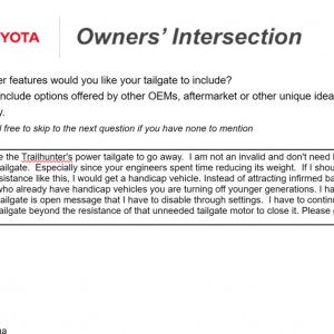 Toyota Survey