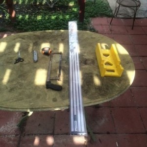 Project for the day making window screens.