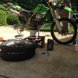 Free motorcycle jack stand from last years wine batch