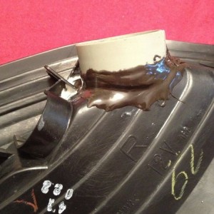 Turn signal relocation mod. Used JB weld kwik weld