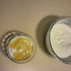 A little homemade yogurt and Wisconsin honey, great breakfast.