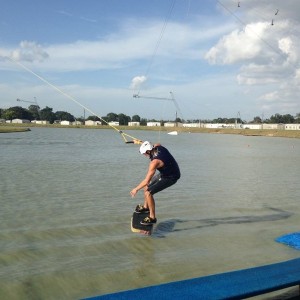 A little wakeskating at the cable today