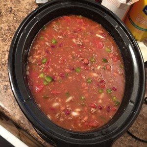 Dinner is on for today!!!!!!! 40 degrees is perfect chili weather!!!!!!