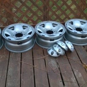 Fs, full set steel rims, w/ spare, tpms, and center caps