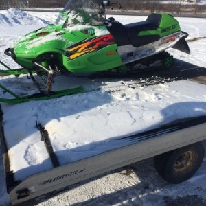 Taking the sled out.