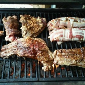 Gearin up for he iron bowl. Deer ribs and tenderloin with jalapeno and crea