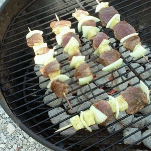 Backstrap kabobs for lunch