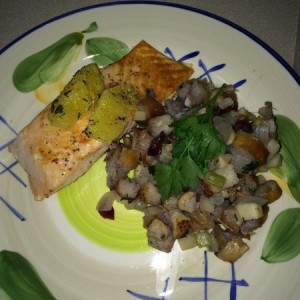 Salmon and home made stuffing