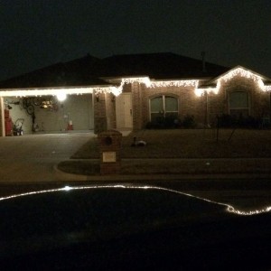 Got the lights up earlier this week while it was still warm out