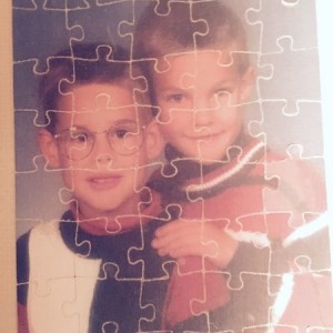 Throwback Thursday. My grandma busted out a puzzle of my brother and I long
