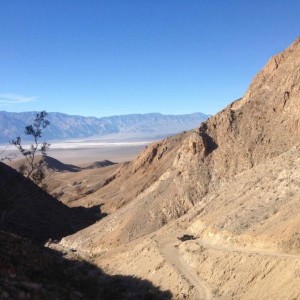 Jasmine driving up Lippincott Pass in Death Valley yesterday
