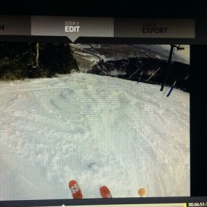 Look in front of my right ski...