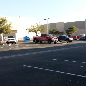 Our work parking lot.. modded Heep, my Taco, Ford monster truck, lifted 1st