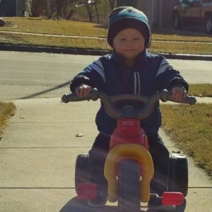 Little guy playing outside