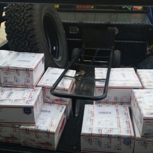 Heading to the post office with today's shipments!
