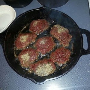 I can play. Venison tenderloin medallions. Waiting for first flip