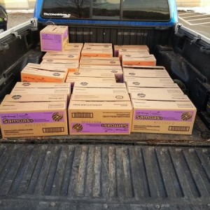 This is exactly 1/4 of all the cookies my daughters Brownie Troop sold.