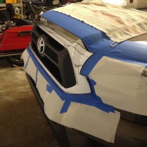 Set up for PlastiDip on grill and badges