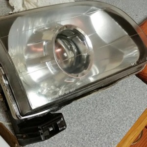 old retrofitted  headlights