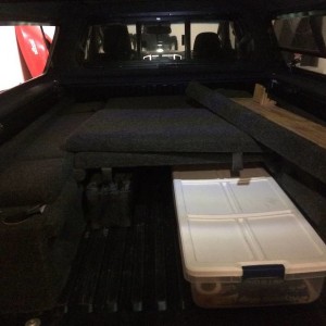 Camper camping setup