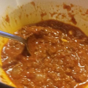 Late night homemade chili