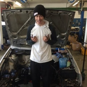 Only took 4 hours to get motor/tranny out.