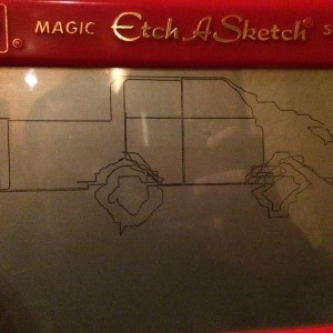 Restaurant waiting area has etch a sketches :anon: