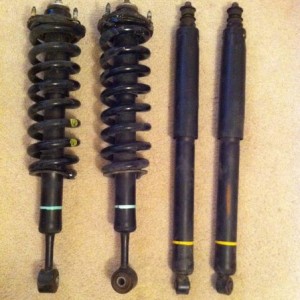 stock coilovers and rear shocks