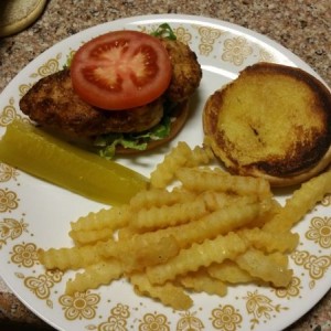 I made pan-fried pork loin sammiches with herb aioli (under the lettuce) wi
