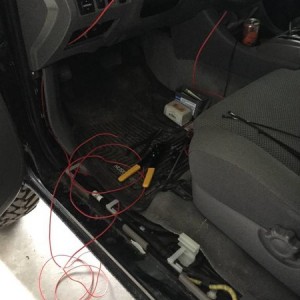 Ran the wiring under the door jam