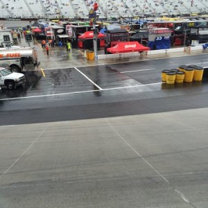 Drying the track. Let's go racing!